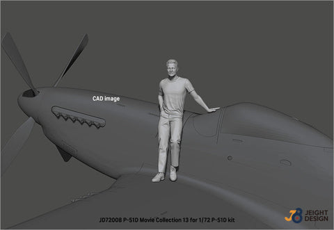 DEFモデル JD72008 1/72 P-51D マスタング デカールセットフィギュア付き ムービーコレクション No.13 - マーベリック (タミヤ/ 他キット)