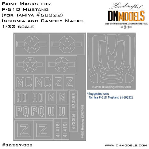 DNモデル 32/827-008 1/32 P-51B マスタング - キャノピー + 記章(タミヤ用)