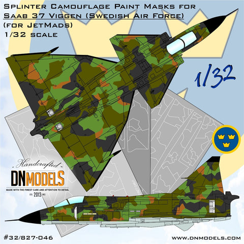 DNモデル 32/827-046 1/32 サーブ 37 ビゲン スプリンター迷彩ペイント マスク セット 限定版(全キット用)