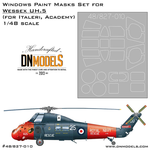 DNモデル 48/827-010 1/48 ウェセックス UH.5 ウィンドウペイントマスク（イタレリ/アカデミー・ウェストランド・ウェセックス用）