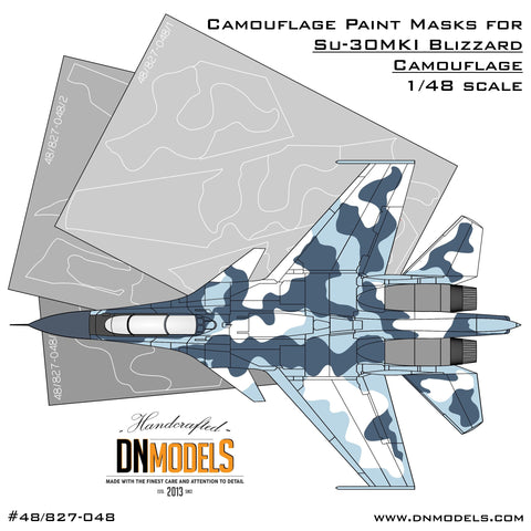 DNモデル 48/827-048 1/48 Su-30MKIフランカー用ブリザード迷彩塗装マスク（ホビーボス用）