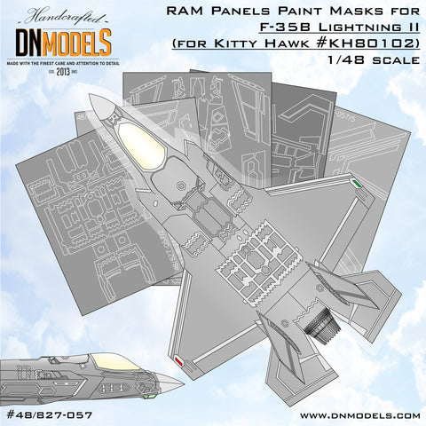 DNモデル 48/827-057 1/48 RAMパネル キティホーク F-35B ライトニングII用ペイントマスク（キティホーク KH80102用）