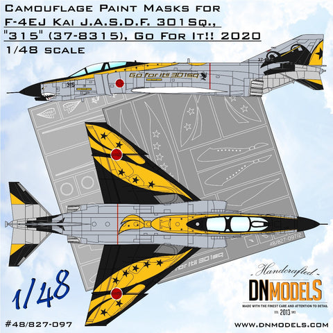 DNモデル 48/827-097 1/48 航空自衛隊 F-4EJ改ファントム 第301飛行隊 "315" (37-8315) "Go For it! 2020"デモスキーム塗装マスクセット(造形村,ハセガワ用)