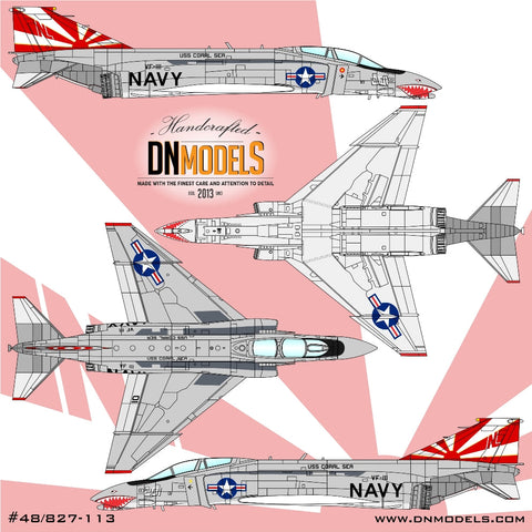 DNモデル 48/827-113 1/48 サンダウナーズ F-4B ファントム II VF-111 記章ペイントマスクセット (タミヤ 61121用)