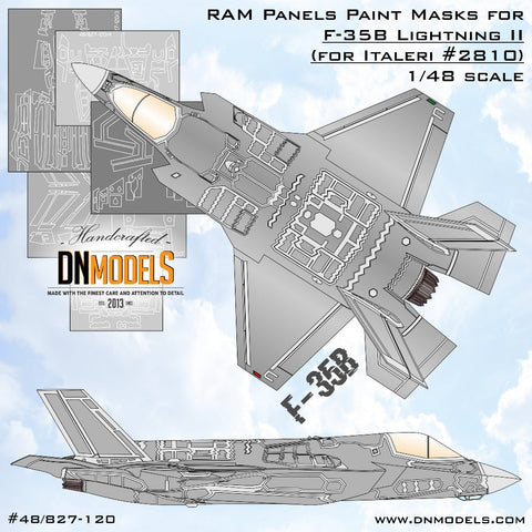 DNモデル 48/827-120 1/48 F-35B ライトニング II RAMパネル ペイントマスク（イタレリ 2810用）