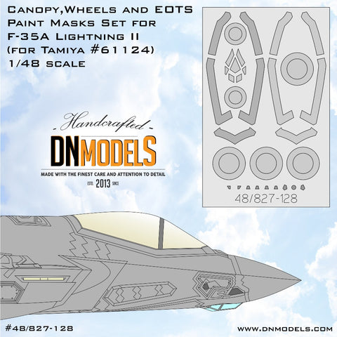 DNモデル 48/827-128 1/48 F-35A ライトニング II キャノピー,ホイール,EOTS ペイントマスクセット（タミヤ 61124用）