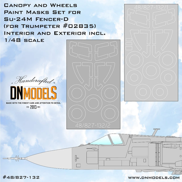 DNモデル 48/827-132 1/48 Su-24 フェンサー キャノピー＆ホイール ペイントマスクセット（トランペッター 02835用 ...