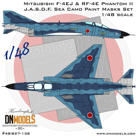 DNモデル 48/827-138 1/48 三菱 F-4EJ & RF-4E ファントムII 航空自衛隊 海上迷彩塗装マスクセット(全F-4E,F-4EJ,RF-4C,RF-4E ファントム II キット)