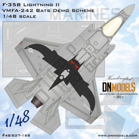 DNモデル 48/827-168 1/48 ロッキード・マーティン F-35B ライトニング II VMFA-242 バットデモスキーム(タミヤ,イタレリ用)