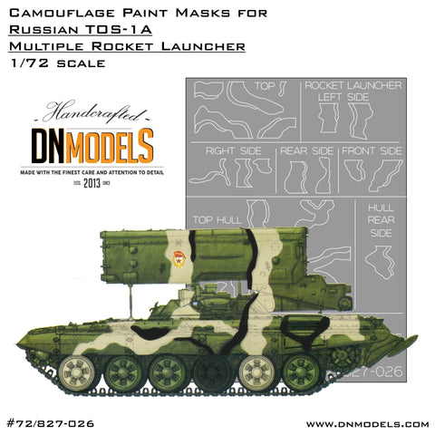 DNモデル 72/827-026 1/72 TTOS-1A 多連装ロケットランチャー 迷彩塗装マスクセット(モデルコレクト UA72003,UA72009用)