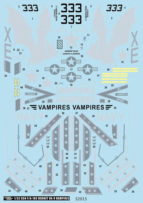 DXM 11-3216 1/32 アメリカ海軍 F/A-18C & F/A-18D ホーネット VX-9 ヴァンパイアーズ
