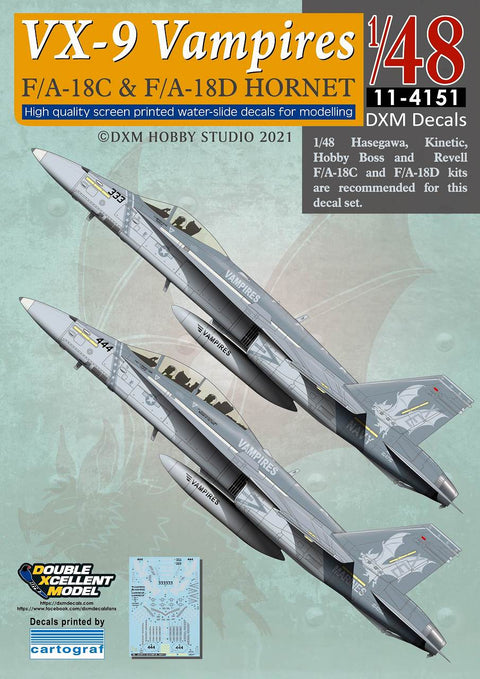 DXM 11-4151 1/48 アメリカ海軍/アメリカ海兵隊 F/A-18C & F/A-18D ホーネット VX-9 ヴァンパイアーズ