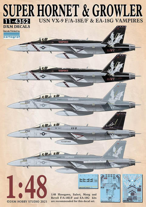 DXM 11-4352 1/48 アメリカ海軍 F/A-18E/F & EA-18G VX-9 ヴァンパイアーズ