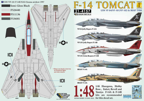 DXM 21-4157 1/48 アメリカ海軍 F-14A/B VF-84/101/103/ & IRIAF コレクション 1