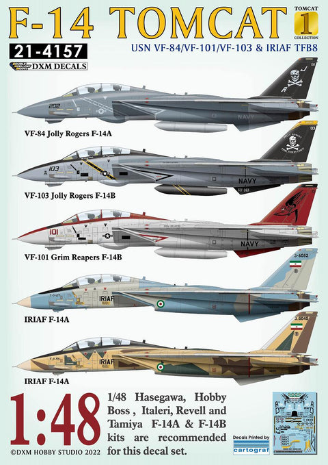 DXM 21-4157 1/48 アメリカ海軍 F-14A/B VF-84/101/103/ & IRIAF コレクション 1
