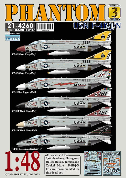 DXM 21-4260 1/48 アメリカ海軍 F-4B/J/N VF-11/51/92/213 ファントム コレクション#3