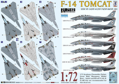 DXM 21-7152 1/72 アメリカ海軍 VF-14/41/74/84/101 F-14 トムキャット コレクション 3