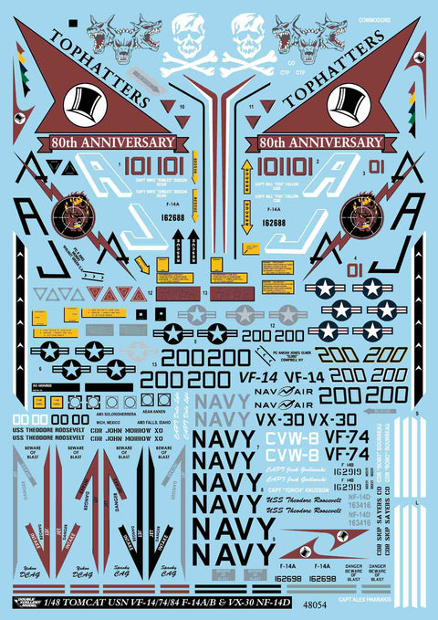 DXM 31-4158 1/48 アメリカ海軍 F-14A/B/D VF-14/74/84/ & VX-30 トムキャット コレクション#2
