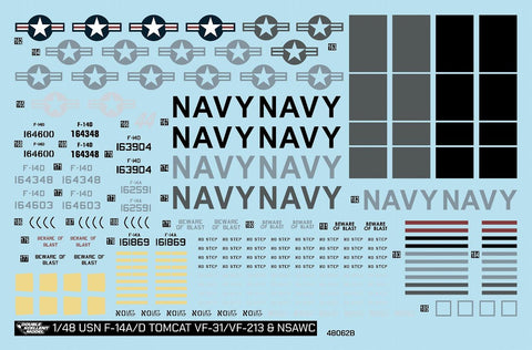 DXM 31-4267 1/48 アメリカ海軍 F-14A/D VF-31/VF-213/NSAWC トムキャット コレクション#3