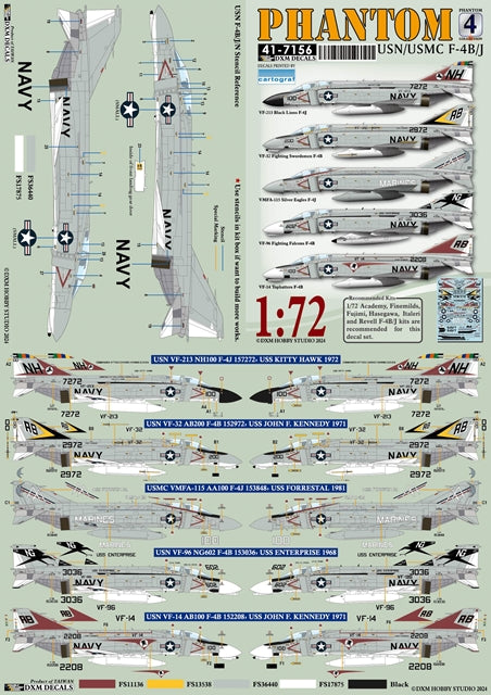 DXM 41-7156 1/72 アメリカ海軍/アメリカ海兵隊 F-4B/J ファントム コレクション 4