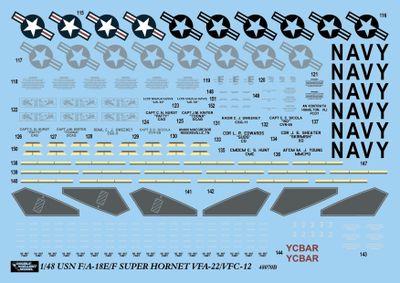 DXM 51-4272  1/48 アメリカ海軍 F/A-18E/F スーパーホーネット VFA-22 & VFC-12（ハセガワ,Meng, レベル用）