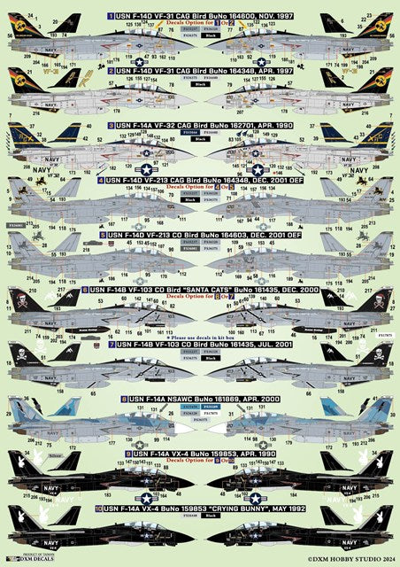 DXM 51-7160 1/72 アメリカ海軍 VF-31/VF-32/VF-103/VF-213/NSAWC  F-14 トムキャットコレクション #5