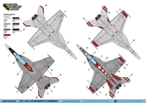 DXM 71-1109 1/144 アメリカ海軍 F/A-18F スーパーホーネット VFA-102 ダイヤモンドバックス