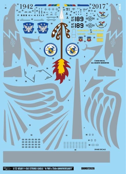 DXM 81-7126 1/72 アメリカ空軍 F-15E ストライクイーグル 第4戦闘航空団 75周年記念