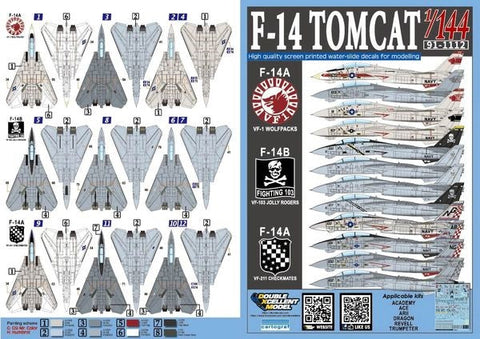 DXM 91-1112 1/144 アメリカ海軍 F-14A トムキャット VF-1 ウルフパック/VF-103 ジョリーロジャース/VF-211 チェックメイツ