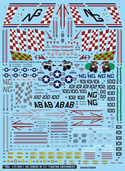 DXM 91-7231 1/72 アメリカ海軍 F-14A トムキャット VF-211 チェックメイツ