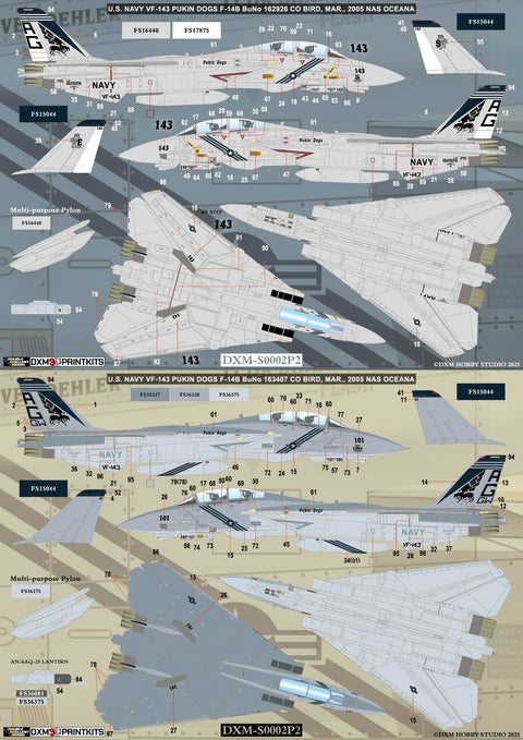 DXM S0002P2 1/48 アメリカ海軍 F-14B VF-143 コンバージョンセット & デカール
