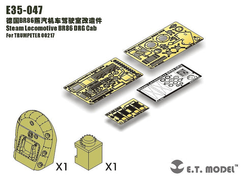 E.T.モデル E35-047 1/35 蒸気機関車 BR86 運転台(トランぺッター 00217用）