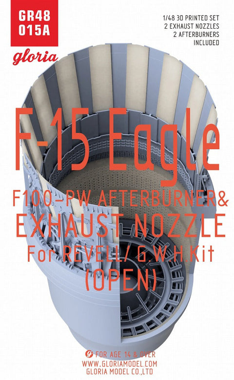 E.T.モデル GR48015A 1/48 F-15 F100-PW エグゾーストノズル＆アフターバーナー(オープン)（レベル/グレートウォールホビー用）