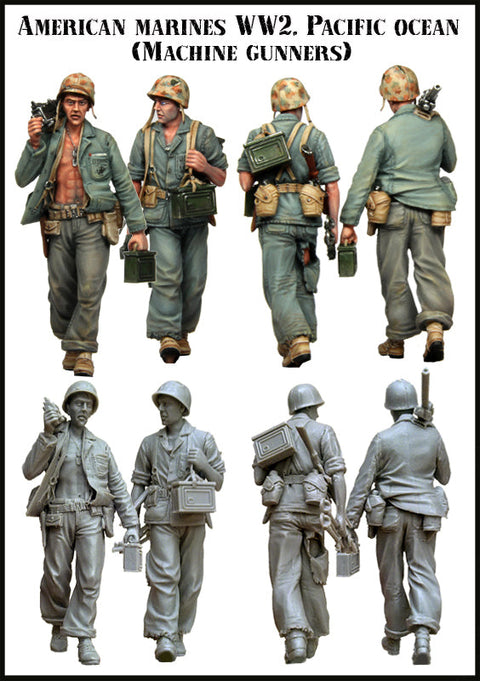 エボリューション EM-35041 1/35 WWII アメリカ海兵隊 機関銃射撃チーム 太平洋戦線(2)(2体)