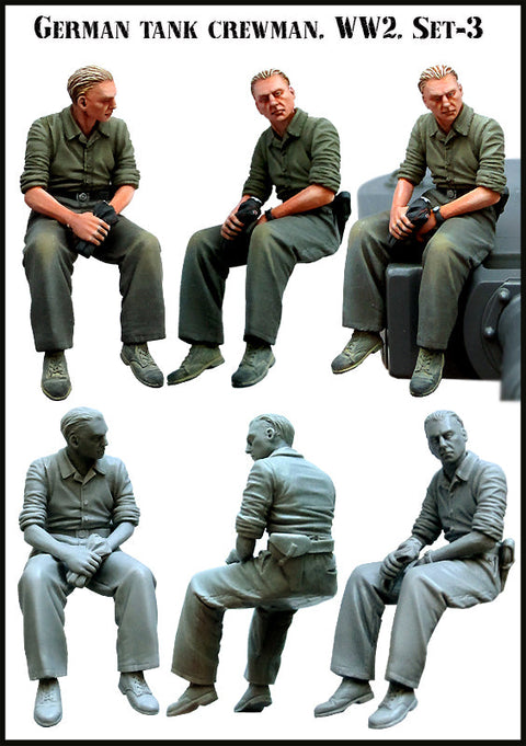 エボリューション EM-35072 1/35 WWII 座っているドイツ戦車兵(1体)