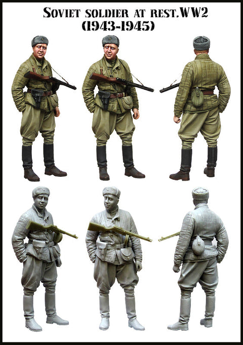 エボリューション EM-35131 1/35 WWII 休息中のソビエト兵 1944-1945(1)(2体)