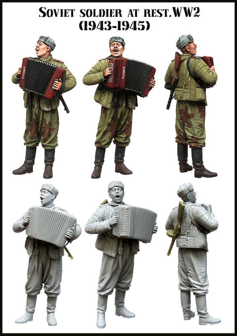 エボリューション EM-35132 1/35 WWII 休息中のソビエト兵 1944-1945(2)(1体)