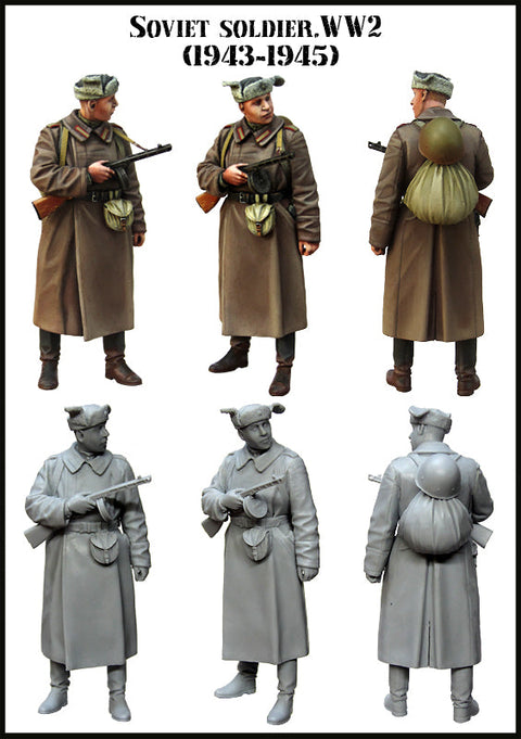 エボリューション EM-35149 1/35 WWII ソビエトの兵士 短機関銃 1943-45(1体)
