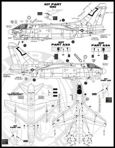 ファーボール 48-016 1/48 アメリカ空軍 9機の A-7Dコルセアのマンイーター、ショートリトルアグリーファッカーズ