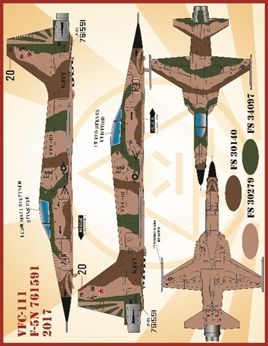 ファーボール 48-065 1/48 アメリカ海軍 VFC-111 F-5NFフリーダムファイター、バンディット・サンダウナーズ