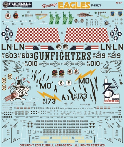 ファーボール 48-071 1/48 アメリカ空軍 F-15C/E イーグル、ヘリテージイーグルス