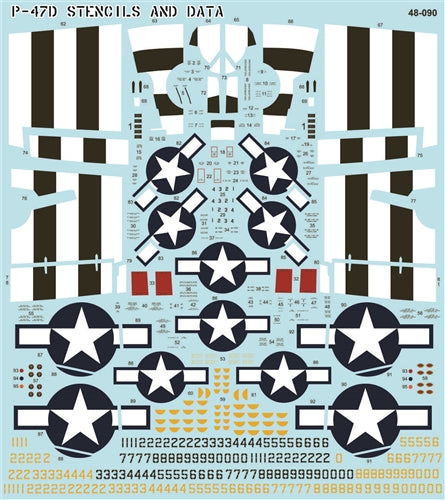 ファーボール 48-090 1/48 P-47D ステンシル・データ