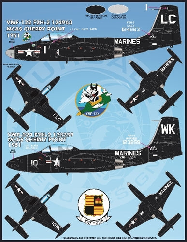 ファーボール FDS-4811 1/48 アメリカ海軍 海兵隊のカラフルな F2H-2/2Pシーブルーバンシーズ（キティーホーク用）