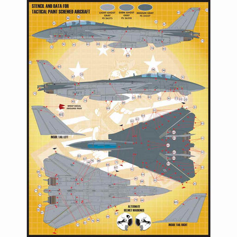 ファーボール FDS-4812 1/48 アメリカ海軍 F-14 トムキャット カラー＆マーキング、パート4（タミヤ用）