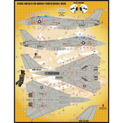 ファーボール FDS-4812 1/48 アメリカ海軍 F-14 トムキャット カラー＆マーキング、パート4（タミヤ用）