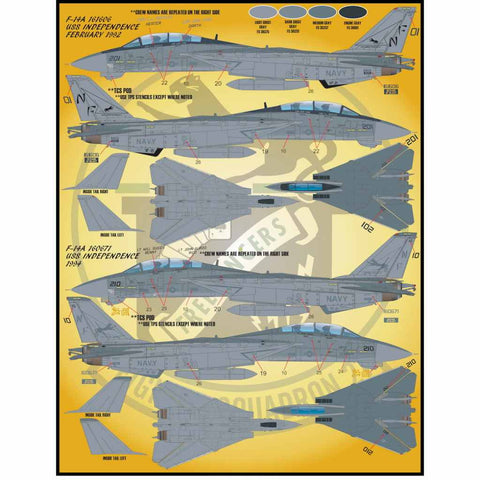 ファーボール FDS-4812 1/48 アメリカ海軍 F-14 トムキャット カラー＆マーキング、パート4（タミヤ用）