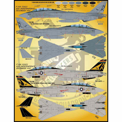 ファーボール FDS-4812 1/48 アメリカ海軍 F-14 トムキャット カラー＆マーキング、パート4（タミヤ用）