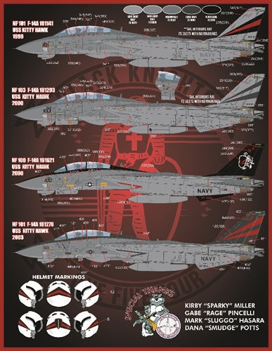 ファーボール FDS-4814 1/48 アメリカ海軍 VF-154,F-14A トムキャット、 ブラックナイツ カラー＆マーキング、パート6