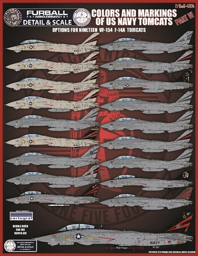 ファーボール FDS-4814 1/48 アメリカ海軍 VF-154,F-14A トムキャット、 ブラックナイツ カラー＆マーキング、パート6