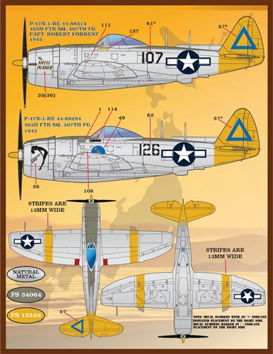 ファーボール F/D&S-4830 1/48 P-47 カラーリングとマーキング パート2